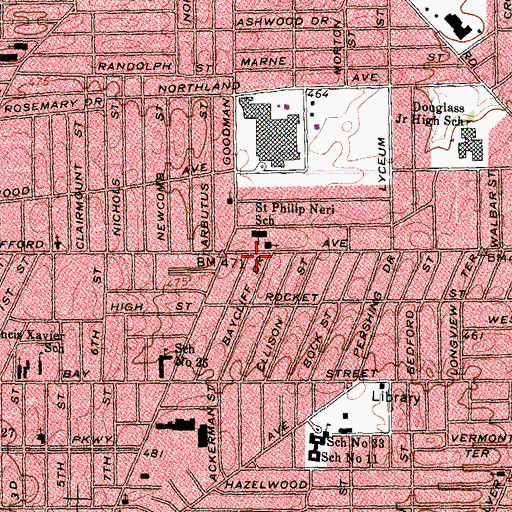 Topographic Map of Church of Life Ministries, NY
