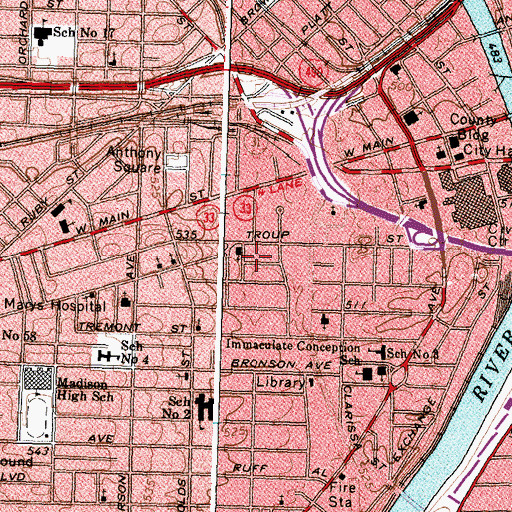 Topographic Map of Church of Nazareth, NY