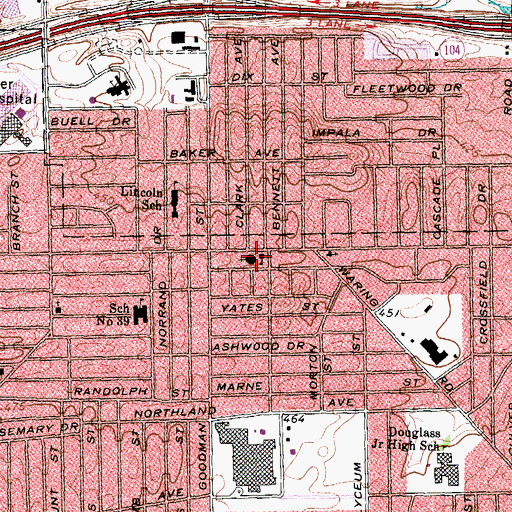 Topographic Map of Church of the Annunciation, NY