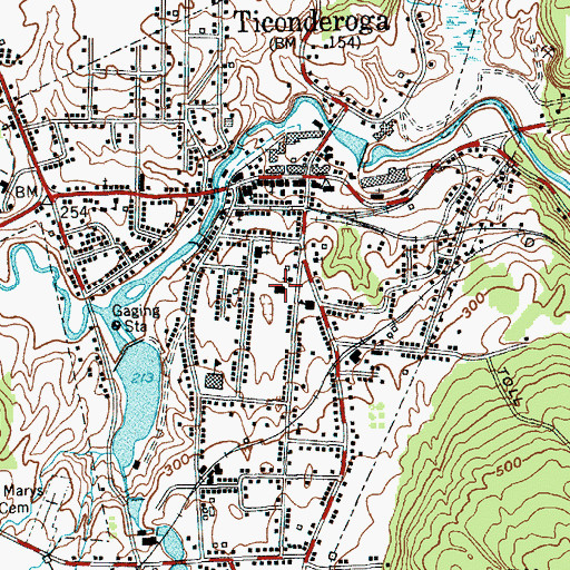Topographic Map of Church of the Cross, NY