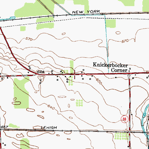 Topographic Map of Church of the Nazarene, NY