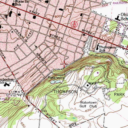 Topographic Map of Church of the Nazarene, NY