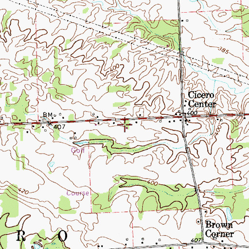 Topographic Map of Cicero Center Baptist Church, NY