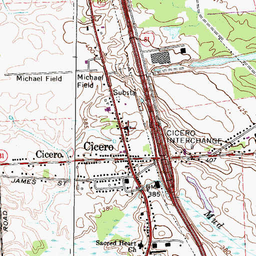 Topographic Map of Cicero United Methodist Church, NY