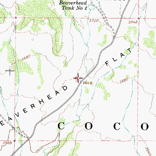Topographic Map of Beaverhead Flat, AZ