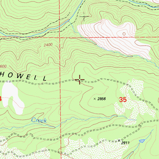 Topographic Map of Howell Ridge, CA
