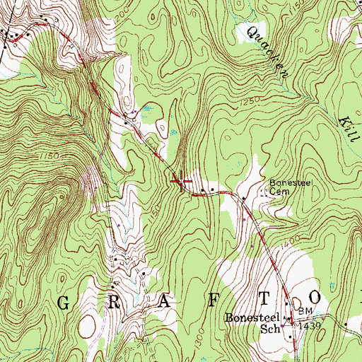 Topographic Map of Community Church of Grafton, NY