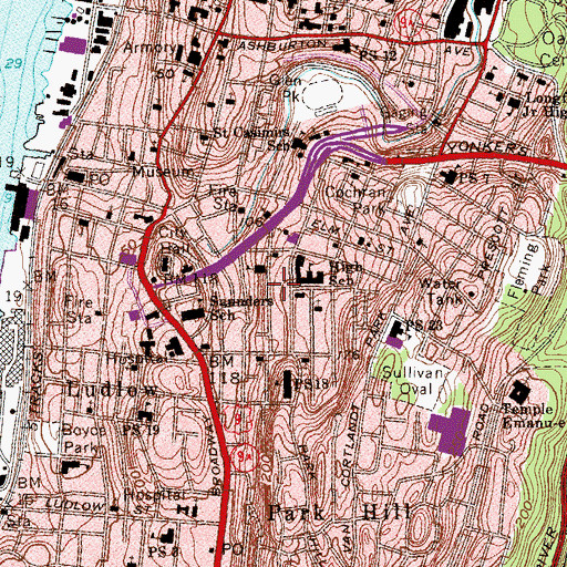 Topographic Map of Community Memorial Baptist Church, NY