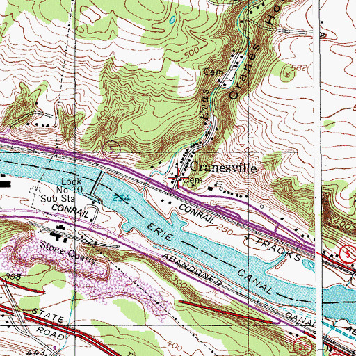 Topographic Map of Cranesville Reformed Church, NY