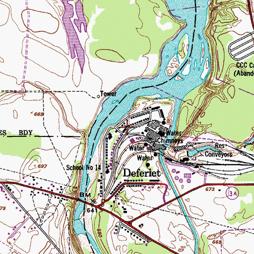 Topographic Map of Deferiet Union Church, NY