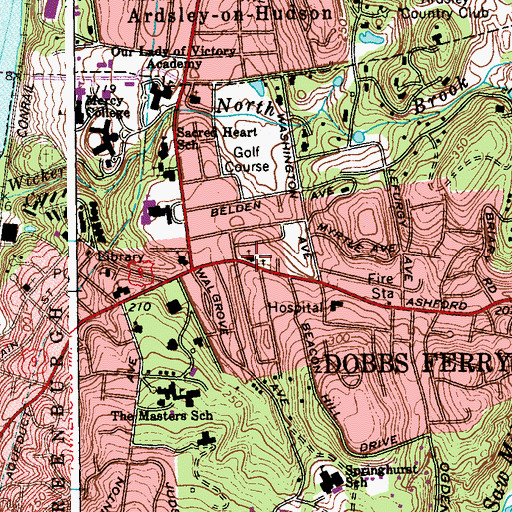 Topographic Map of Dobbs Ferry Lutheran Church, NY