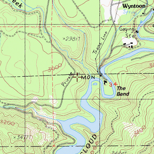 Topographic Map of Huckleberry Creek, CA