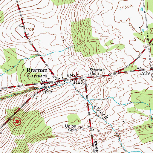 Topographic Map of Duanesburg Florida Baptist Church, NY