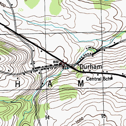 Topographic Map of Durham United Methodist Church, NY