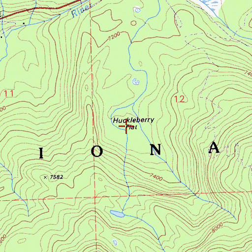 Topographic Map of Huckleberry Flat, CA