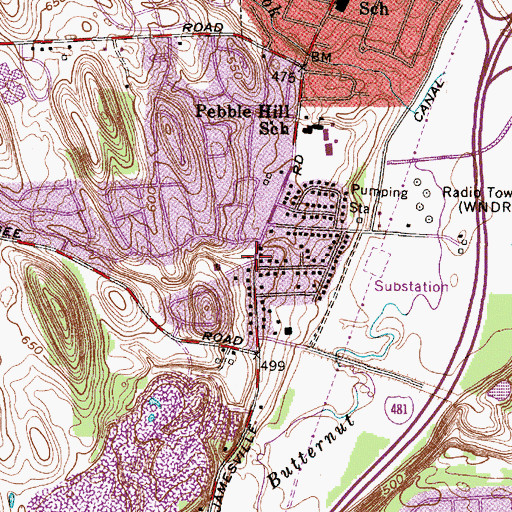 Topographic Map of East Side Vineyard Church, NY