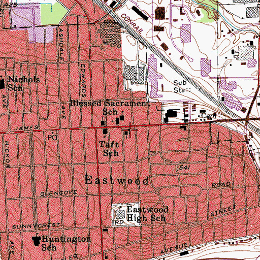 Topographic Map of Eastwood Baptist Church, NY