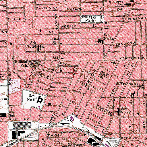 Topographic Map of Eden Christian Church, NY