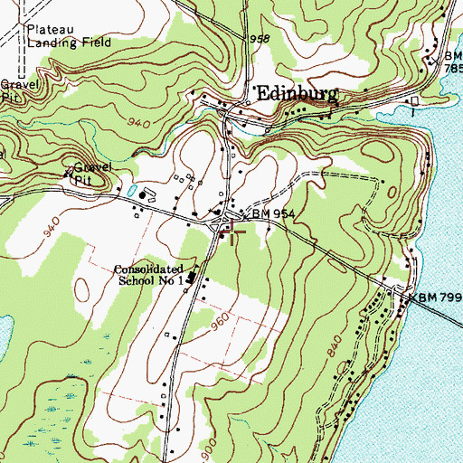Topographic Map of Edinburg Bible Chapel, NY