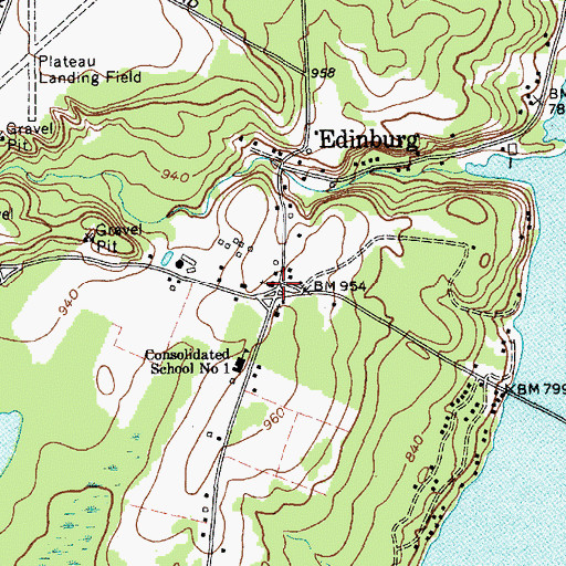 Topographic Map of Edinburg United Methodist Church, NY