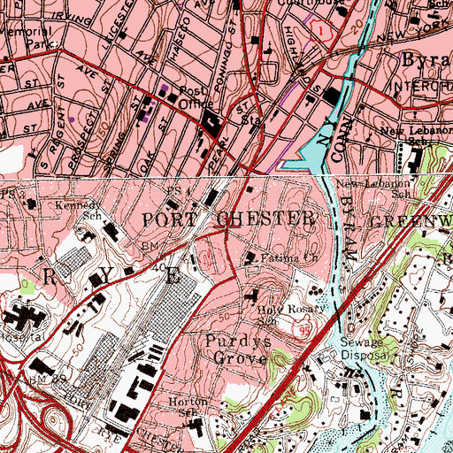 Topographic Map of El Olivar Pentecostal Church, NY
