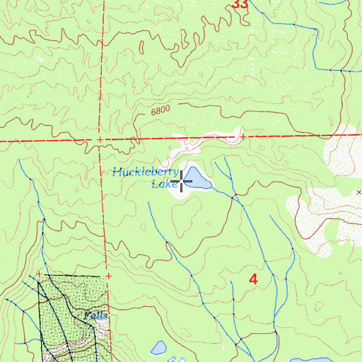 Topographic Map of Huckleberry Lake, CA