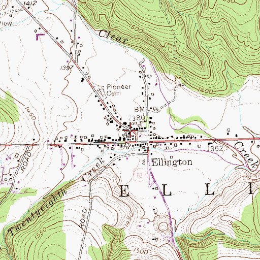 Topographic Map of Ellington Congregational Church, NY