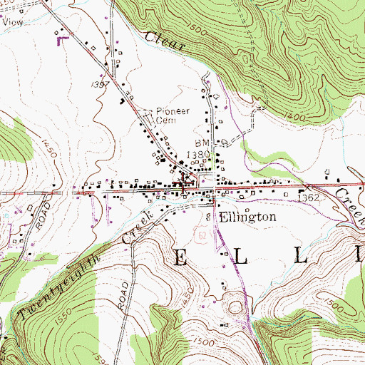 Topographic Map of Ellington United Methodist Church, NY