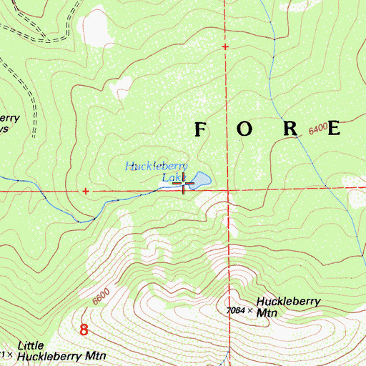 Topographic Map of Huckleberry Lake, CA