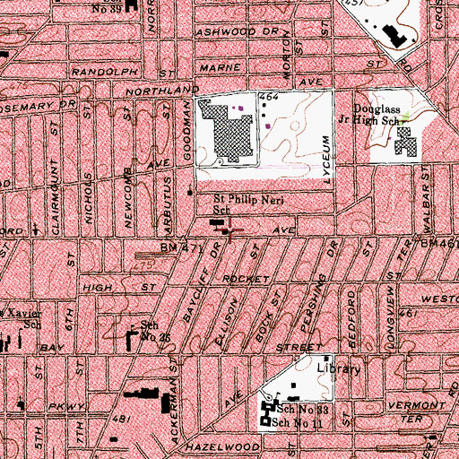 Topographic Map of Emmanuel Missionary Baptist Church, NY