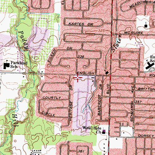 Topographic Map of English Road Alliance Church, NY