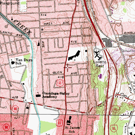 Topographic Map of Evangelical Church of God, NY