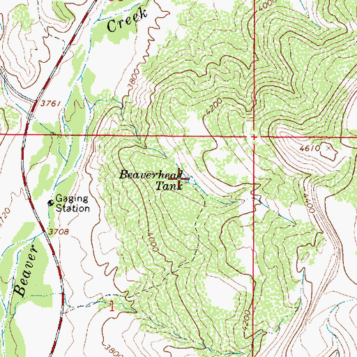 Topographic Map of Beaverhead Tank, AZ
