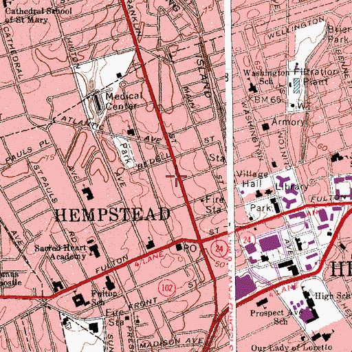 Topographic Map of Faith Baptist Church, NY