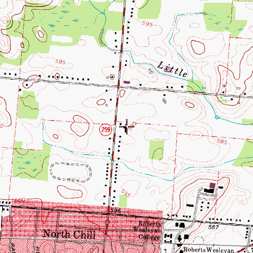 Topographic Map of Faith Baptist Church, NY
