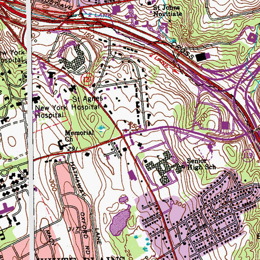 Topographic Map of Faith Church of Westchester, NY