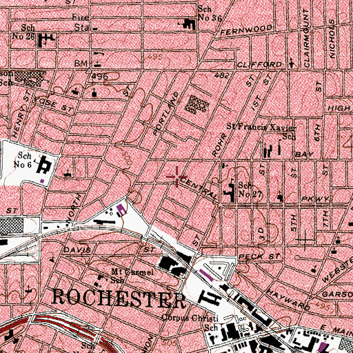 Topographic Map of Faith Deliverance Christian Church, NY