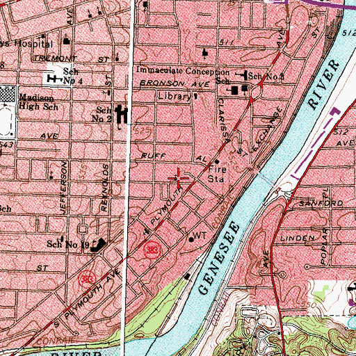Topographic Map of Faith Hope and Charity Worship Center, NY