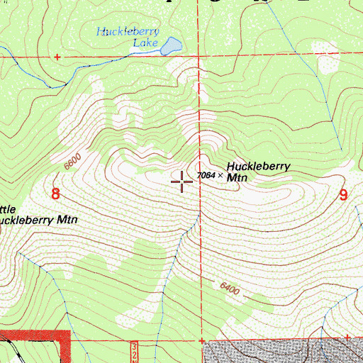 Topographic Map of Huckleberry Mountain, CA