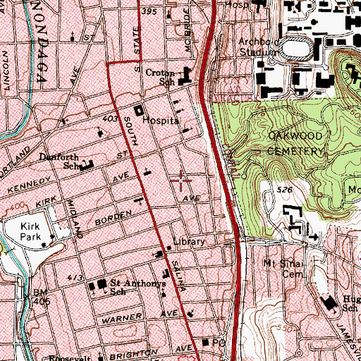 Topographic Map of Faith Tabernacle Church, NY