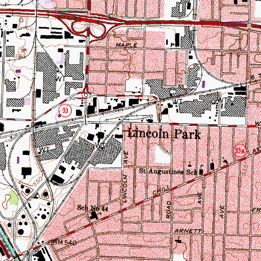 Topographic Map of Faith Temple of the Living God, NY