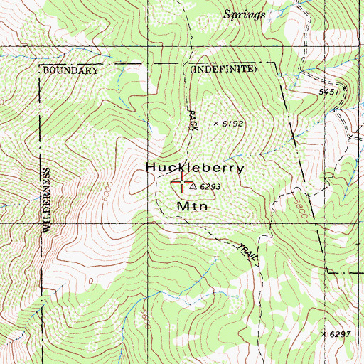 Topographic Map of Huckleberry Mountain, CA