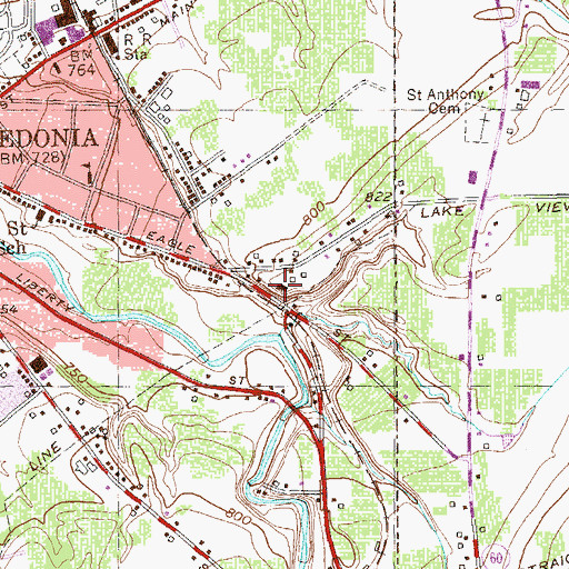 Topographic Map of Family Church of Chautauqua County, NY