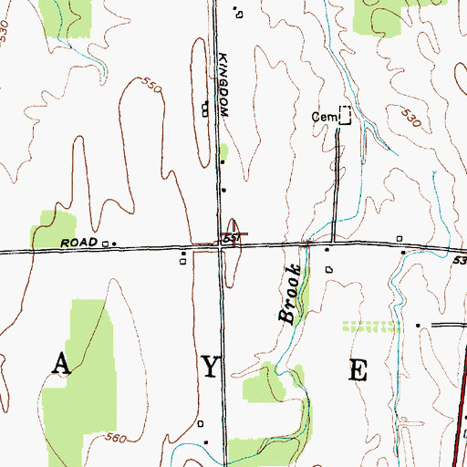 Topographic Map of Fayette Mennonite Church, NY