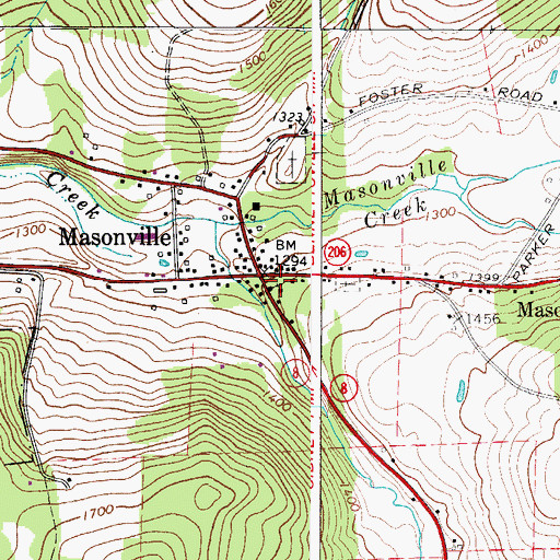Topographic Map of Federated Church of Masonville, NY