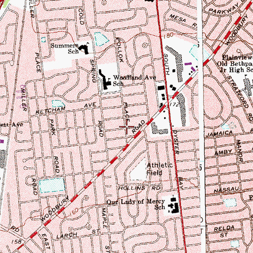 Topographic Map of First Baptist Church, NY