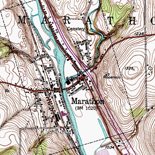 Topographic Map of First Baptist Church, NY