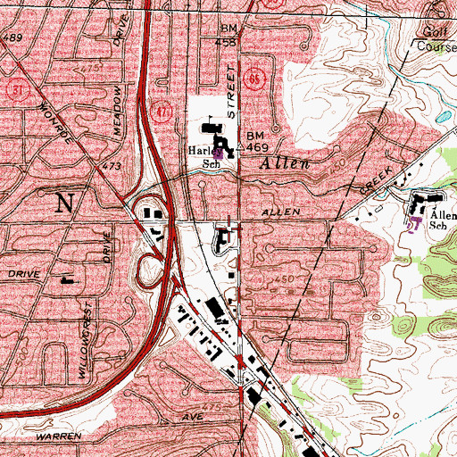 Topographic Map of First Baptist Church, NY