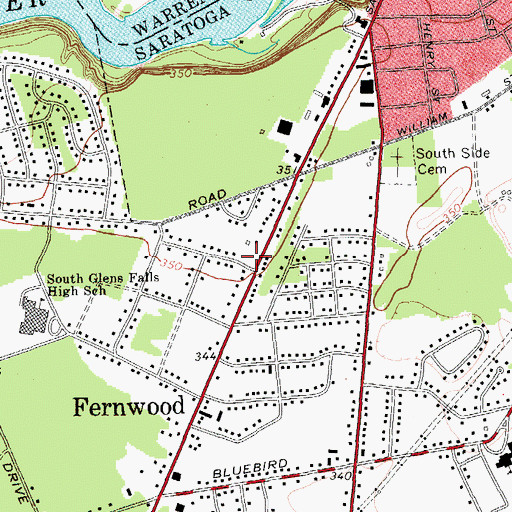 Topographic Map of First Baptist Church, NY