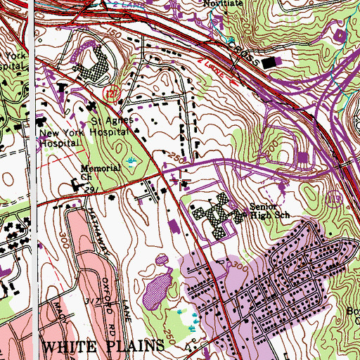 Topographic Map of First Baptist Church, NY